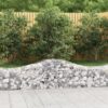5 Piece Arched Gabion Baskets 200x50x40/60cm Galvanised Iron 200x50x40cm - Silver - Complete Storage Solutions