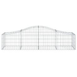 6 Piece Arched Gabion Baskets 200x50x40/60cm Galvanised Iron 200x50x40cm - Silver - Complete Storage Solutions