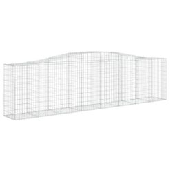 3 Piece Arched Gabion Baskets 400x50x100/120cm Galvanised Iron 400x50x100cm - Silver - Complete Storage Solutions