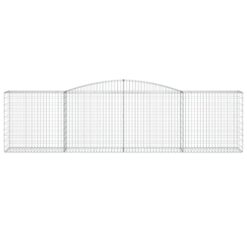 2 Piece Arched Gabion Baskets 400x50x100/120cm Galvanised Iron 400x50x100cm - Silver - Complete Storage Solutions