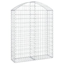 Arched Gabion Basket 100x30x120/140cm Galvanised Iron 100x30x120cm - Silver - Complete Storage Solutions
