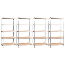 Alternative view of 4 Piece 5-Layer Shelves – Silver