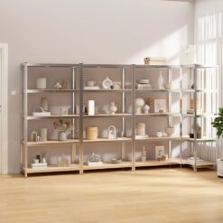 4 Piece 5-Layer Shelves – Silver