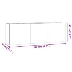 Corten Steel Garden Raised Bed 120x40x40cm - Brown - Complete Storage Solutions
