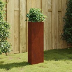 Corten Garden Planter 30x26x75cm – Weathering Steel/Brown