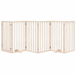 Dog Gate with Door Foldable 6 Panels 300cm Poplar Wood - Complete Storage Solutions