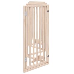 Dog Gate with Door Foldable 6 Panels 300cm Poplar Wood - Complete Storage Solutions
