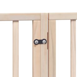 Dog Gate with Door Foldable 6 Panels 300cm Poplar Wood - Complete Storage Solutions