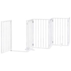Dog Gate with Door Foldable 6 Panels 300cm Poplar Wood - Complete Storage Solutions