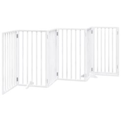 Dog Gate with Door Foldable 6 Panels 300cm Poplar Wood - Complete Storage Solutions