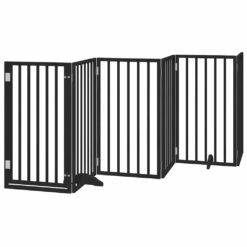 Dog Gate with Door Foldable 6 Panels 300cm Poplar Wood - Complete Storage Solutions