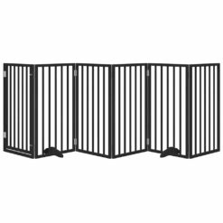 Dog Gate with Door Foldable 6 Panels 300cm Poplar Wood - Complete Storage Solutions