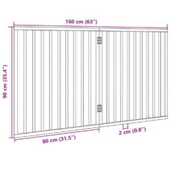 Dog Gate Foldable 2 Panels 160cm Poplar Wood - Complete Storage Solutions