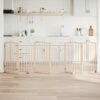 Dog Gate with Door Foldable 6 Panels 300cm Poplar Wood - Complete Storage Solutions