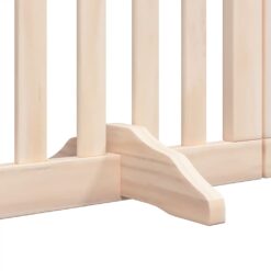 Dog Gate with Door Foldable 6 Panels 300cm Poplar Wood 50x60x2cm - Brown - Complete Storage Solutions