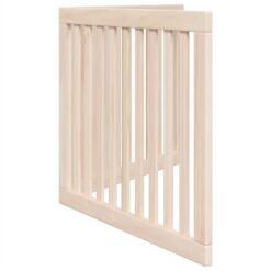 Dog Gate Foldable 2 Panels 160cm Poplar Wood 80x60x2cm - Brown - Complete Storage Solutions