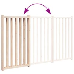 Fir Wood Dog Gate Foldable 3 Panels 150cm 50x90x2cm - Brown - Complete Storage Solutions