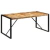 Dining Table Rough Wood Mango 175x90x76cm - Black - Complete Storage Solutions