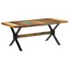 Dining Table Wood Reclaimed 180x90x73cm - Black - Complete Storage Solutions