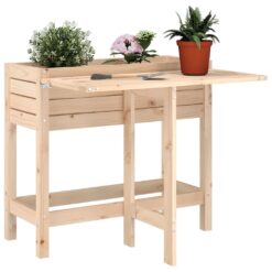 Pinewood Garden Planter with Folding Tabletop 84x73x35cm