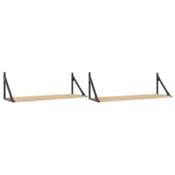 2 Piece Wall Shelves 80x25x25.5cm - Oak - Complete Storage Solutions