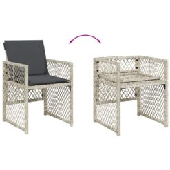 9 Piece Poly Rattan Garden Dining Set with Cushions - Complete Storage Solutions