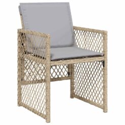 9 Piece Poly Rattan Garden Dining Set with Cushions - Complete Storage Solutions