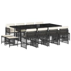 Alternative view of 13 Piece Poly Rattan Garden Dining Set with Cushions