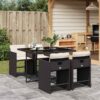 5 Piece Poly Rattan Garden Dining Set with Cushions - Complete Storage Solutions
