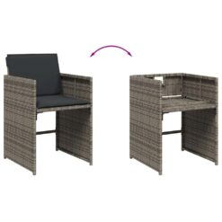 13 Piece Poly Rattan Garden Dining Set with Cushions - Complete Storage Solutions