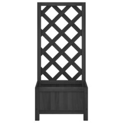 Fir Wood Planter with Trellis 40x30x90cm - Black - Complete Storage Solutions