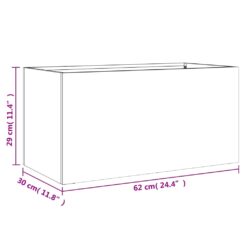 Corten Steel Planter 62x30x29cm - Complete Storage Solutions