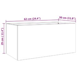 Corten Steel Planter 62x30x29cm - Complete Storage Solutions
