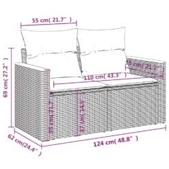 11 Piece Poly Rattan Garden Sofa Set with Cushions - Complete Storage Solutions