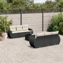 7 Piece Poly RattanGarden Sofa Set with Cushions