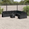 11 Piece Poly Rattan Garden Sofa Set with Cushions - Complete Storage Solutions