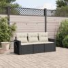 3 Piece Poly Rattan Garden Sofa Set with Cushions - Complete Storage Solutions