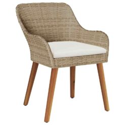 3 Piece Poly Rattan Garden Dining Set with Cushion - Complete Storage Solutions