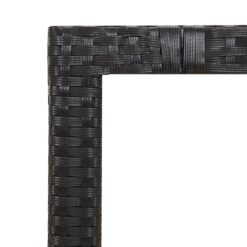 7 Piece Poly Rattan Garden Bistro Set with Cushions 54.5x58.5x92cm - Black - Complete Storage Solutions