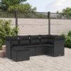 6 Piece Garden Sofa Set with Cushions - Black - Complete Storage Solutions