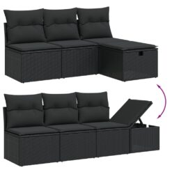 8 Piece Poly Rattan Garden Sofa Set with Cushions - Complete Storage Solutions