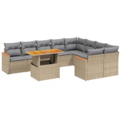 Alternative view of 10 Piece Poly Rattan Garden Sofa Set with Cushions