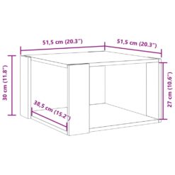 Coffee Table 51.5x51.5x30cm - White - Complete Storage Solutions