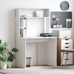 Desk with Shelf 91x50x149cm - White