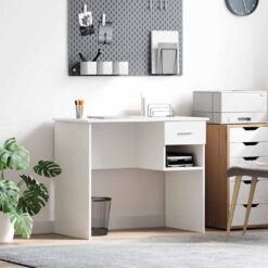 Desk with Drawer 90x49x75cm - White