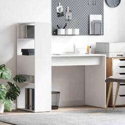 Desk with Shelf 113x54x120cm - White