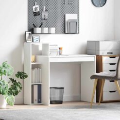 Desk with Shelf 100x40x90cm - White