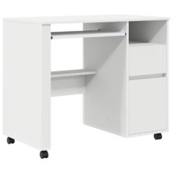 Alternative view of Desk with Wheels 91x50x77cm - White