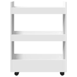 Narrow Storage Trolley 3 Tier 60x22x80cm - White - Complete Storage Solutions