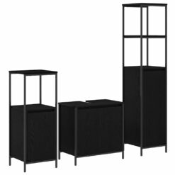 Alternative view of 3 Piece Bathroom Furniture Set 36x35x165cm - Black Oak